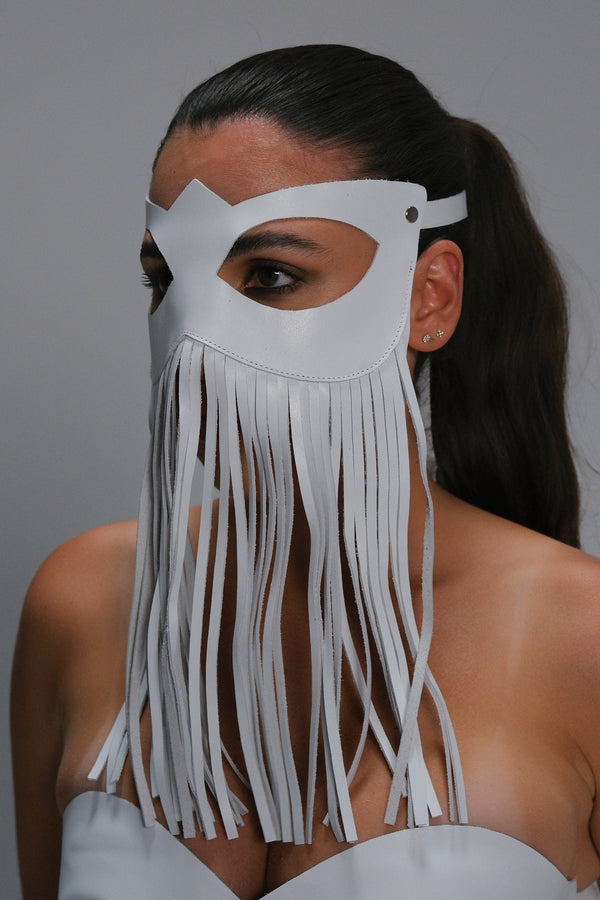 Leather Fringe Mask | Handmade Luxury Fetish Accessory - Matte