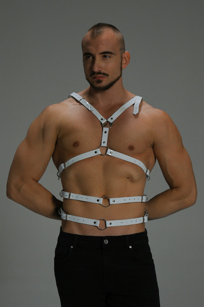 Handmade Leather Men’s Bondage Harness – Luxury Glossy Collection (view 1)